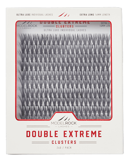 MODELROCK – Ultra Luxe Individual Lash Clusters | Double Extreme Extra Long 14mm