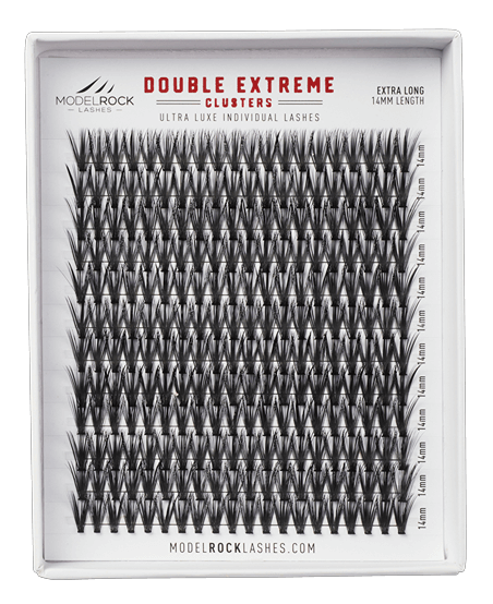 MODELROCK – Ultra Luxe Individual Lash Clusters | Double Extreme Extra Long 14mm