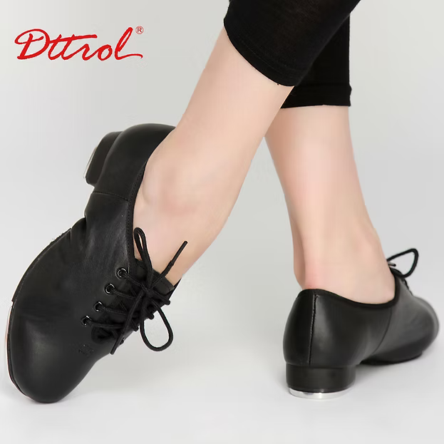 Dance Attitude - Premium Leather Lace-Up Flexi Tap Shoes